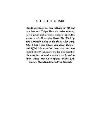 After the Quake. Haruki Murakami