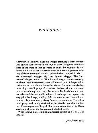A Maggot. John Fowles