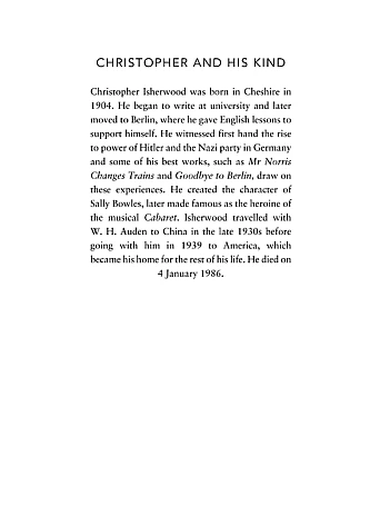 Christopher and His Kind. Christopher Isherwood