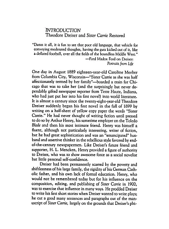 Sister Carrie. Theodore Dreiser