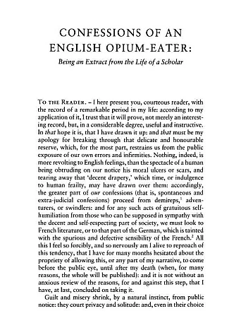 Confessions of an English Opium Eater. Thomas De Quincey