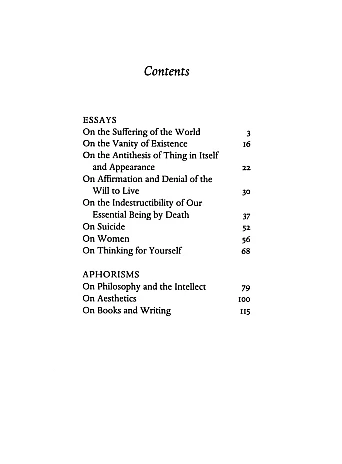 On the Suffering of the World. Arthur Schopenhauer