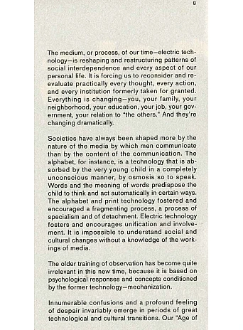 The Medium is the Massage. Marshall McLuhan