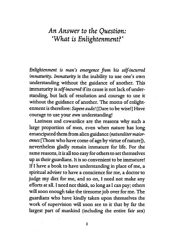 An Answer to the Question. 'What is Enlightenment?'
