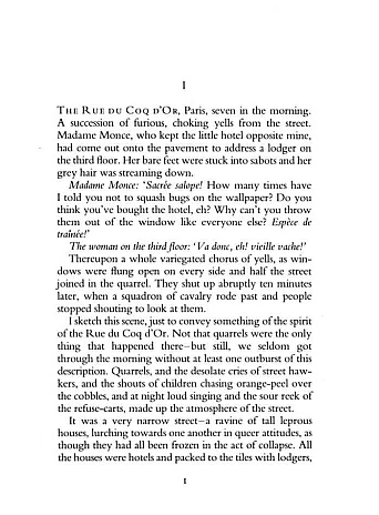 Down and Out in Paris and London. George Orwell