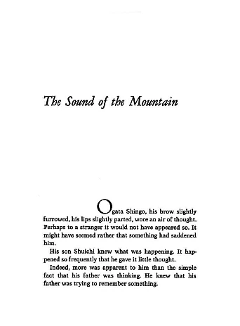 The Sound of the Mountain. Yasunari Kawabata