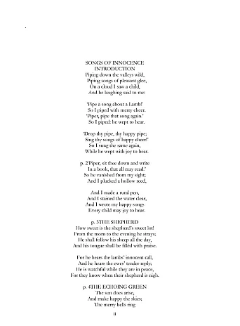 Songs of Innocence and Experience. William Blake