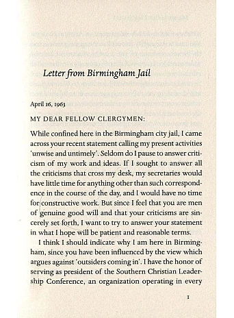 Letter from Birmingham Jail. Martin L. King