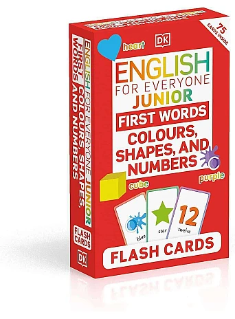 English for Everyone Junior First Words Colours, Shapes, and Numbers Flash Cards