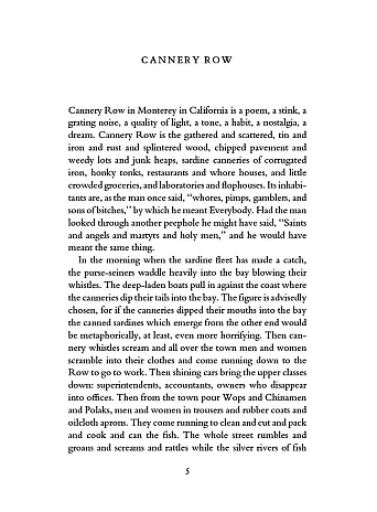 Cannery Row. Mr John Steinbeck