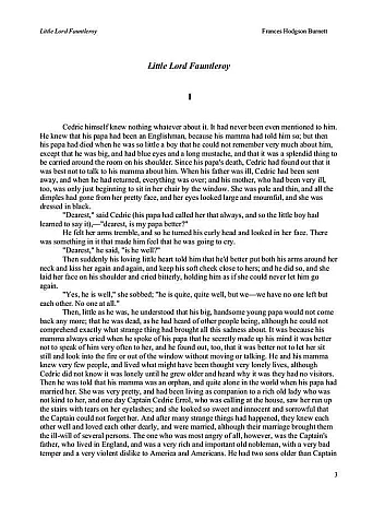 Little Lord Fauntleroy. Frances Hodgson Burnett