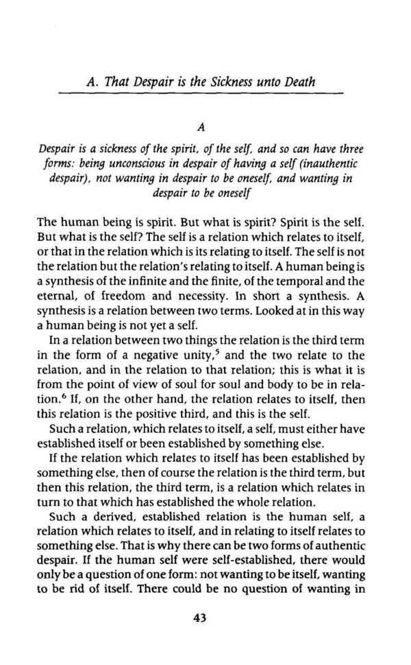 The Sickness Unto Death. Soren Kierkegaard The Sickness Unto Death. Soren Kierkegaard