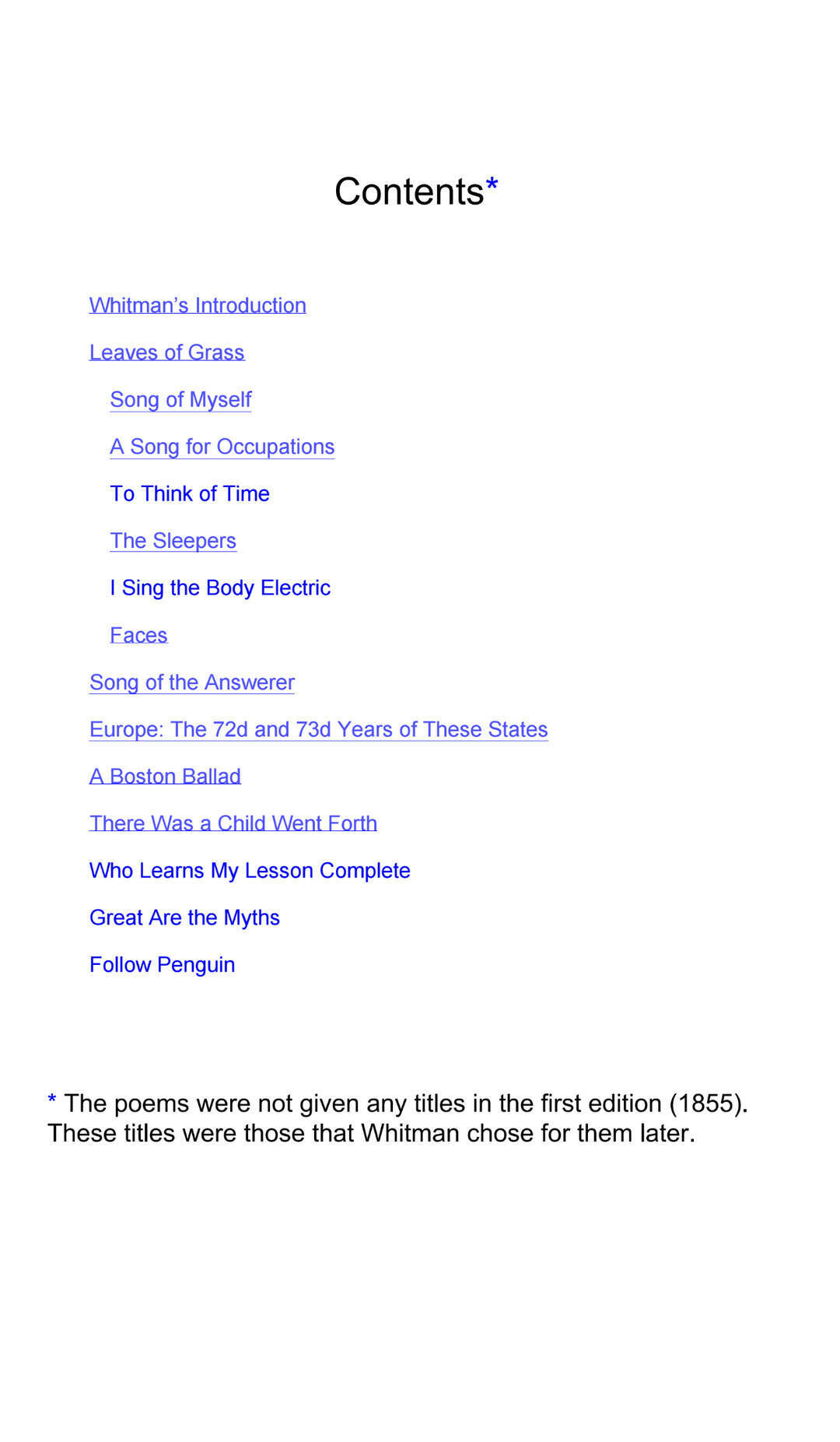 Leaves of Grass. Penguin Pocket Poets Leaves of Grass. Penguin Pocket Poets