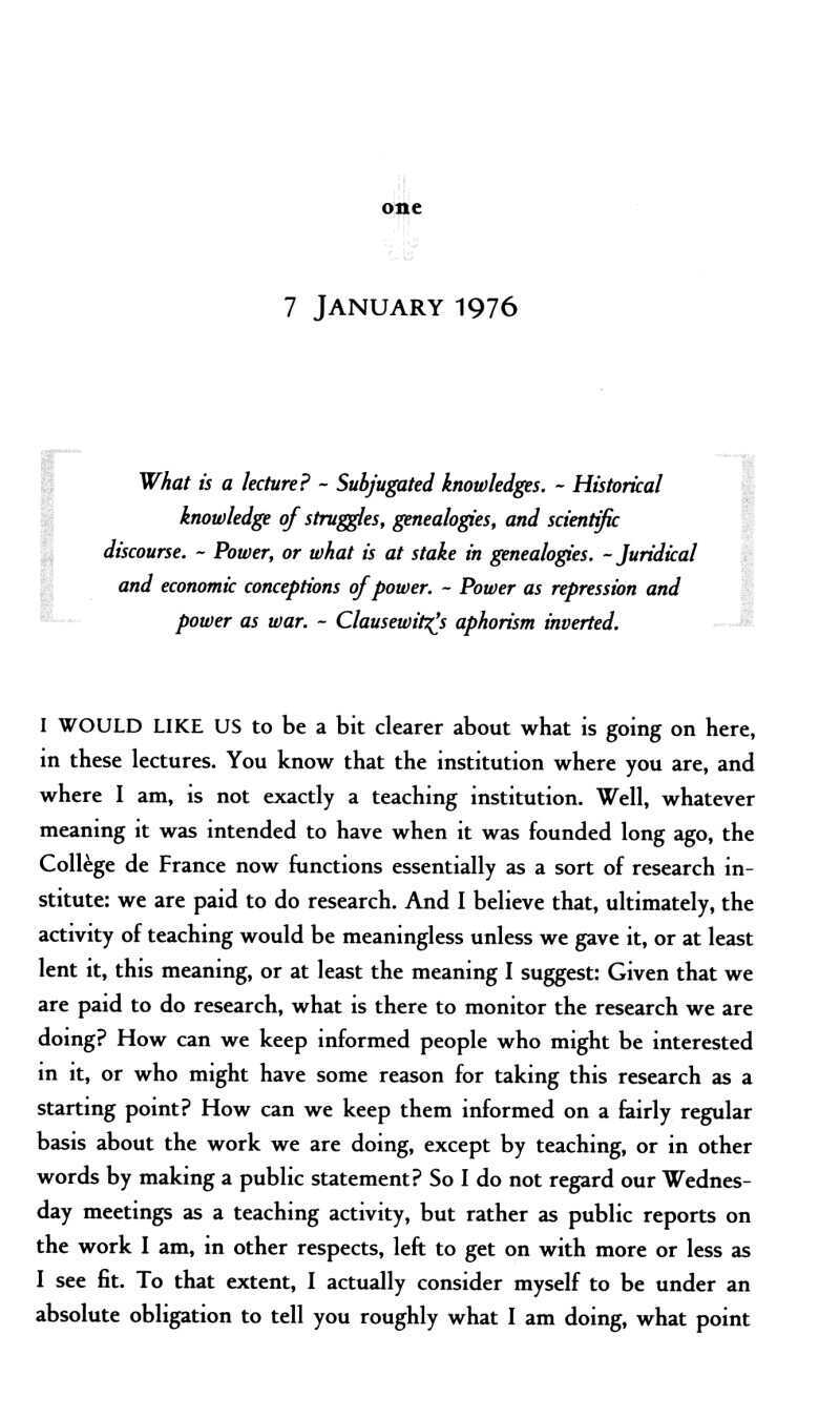 Society Must Be Defended. Michel Foucault Society Must Be Defended. Michel Foucault
